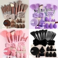 Make-up-Schwamm-Set mit Pinseln und Stirnband in vier verschiedenen Farbtönen - Rosa Multifunktionales Großes Set