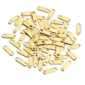 Golden oval stainless steel jewelry connectors with double holes for DIY bracelet making - Gold Color Polished Double Hole 3.5x11mm