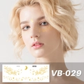 Gold freckle face tattoo VB-029 featuring moon and star metallic designs for makeup - Star Moon and Planets (VB-029)