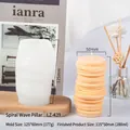 Silikonform für vertikal gerippte Stumpenkerzen mit spiralförmiger Wachsprobe für DIY - Spiralformiger Rippenzylinder LZ-439