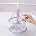 Purple hanging mesh drying basket for makeup sponges and beauty blenders - Purple No Cover