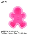 Stampo in silicone rosa a forma di omino di pan di zenzero per Natale, 8,5x7x3,5cm - Omino di pan di zenzero / Rosa