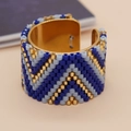 Blue Gold Diamond Geometric Bracelet (MI-R23061405L)