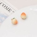 Mini resin peach pendant DIY charms with gold metal loop for jewelry making - 26#Honey Peach (9*11mm)