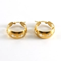 Polished gold stainless steel hoop earrings with hollow cross cutouts for women - Gold