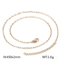 Rose gold twisted lip chain necklace in stainless steel measuring 450x2mm and weighing 1.6g - Rose Gold (KN118595-K)