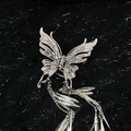 Silver butterfly hair claw clip with dangling tassels in elegant metallic finish - Butterfly Tassel Hair Claw / Silver