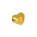 18K gold plated heart pendant with embossed letter K in premium stainless steel - Letter K / Steel