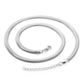 Collier élégant en maille serpent argentée avec fermoir mousqueton et chaîne réglable - 5mm Large - 550mm Long (KN197035-Z)