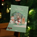 3D pop-up Christmas card featuring a cute snowman, penguin, and ferris wheel design - Model H661 (Ferris Wheel)