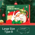 Große Weihnachts-Geschenkbox Stil B mit 31x25x8cm Maßen in Rot und Grün - Weihnachtsmann mit großem Bart / Groß(31x25x8cm)
