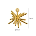 Gold stainless steel starburst pendant with dollar sign, measuring 23mm by 21mm - YT7198-Dollar Sign Starburst