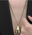 Y2K punk necklace with hammered crown pendant and vintage gold link chain - Alloy Antique Bronze Vintage Crown Necklace (1738)