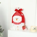 Grande sacchetto regalo di Natale con pupazzo di neve 3D e sciarpa di maglia rossa - Pupazzo di Neve