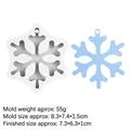 Moule en silicone flocon de neige pour ornements de Noël avec trou pour la résine - Style 2-Flocon de neige / Gris