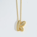 Chubby 26 letters hip-hop necklace featuring a gold K pendant with sparkling crystals - Letter K