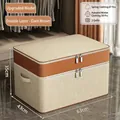 Double-layer storage box in dark brown and beige, large size 63x43x35cm for bedding - Double Layer Medium