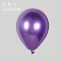 12 inch 2.8g purple metallic chrome latex balloon for wedding and party decoration - Metallic Purple - Large