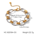 Detailansicht des Edelstahl-Gliederkettenarmbands in Gold und Silber mit Karabiner - Zweifarbiges Gold-Silber-Gliederkettenarmband (HC-B20184-GS)