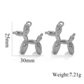 Silver balloon dog titanium steel pendant 30mm x 25mm dimensions and 7.21g weight details - Large / Steel