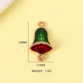 Christmas bell pendant in red and green enamel with gold base, size 19mm x 11mm - Bell