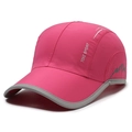 Rose pink quick-dry baseball cap with gray trim and breathable mesh vents - Rose Red
