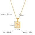 18K gold plated stainless steel necklace with white shell pendant featuring letter P - Letter P (HC-N40052-P)