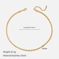 Dettaglio catena a fune in acciaio dorato 4mm con lunghezza 420+50mm e chiusura a moschettone - Oro 4mm-42+5cm
