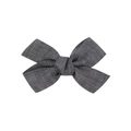 Handmade gray linen fabric bow hair clip for babies with soft textured material - Gray (23)