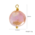 Purple baroque pearl pendant with gold beads and dimensions of 20mm by 12.5mm - Pink Purple Baroque Pearl