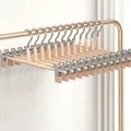 Oatmeal apricot non-slip pants hanger with stainless steel clips for clothes storage - Apricot