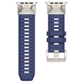 Correa deportiva de fluoroelastómero azul oscuro para Apple Watch con hebilla plata - 42/44/45/49mm / Azul