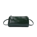 Sac bandoulière cylindrique en cuir vert, petit sac oreiller élégant pour femmes. - Verdoyant