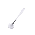 Silver stainless steel coffee stirring spoon with unique flower shaped head design - Silver / Cosmos
