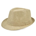 Dettaglio della trama in lino su un cappello Panama color kaki per il sole estivo - M (56-58cm) / Cachi