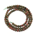 Faceted natural ruby zoisite loose beads in red and green for DIY jewelry making - Unakite