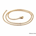 Collana a catena a maglie O dorata stile punk con chiusura a moschettone, 500x2,4mm - 500mm x 2,4mm (KN80696-Z)