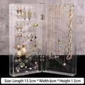 Organisateur bijoux acrylique pliable avec panneaux suspendus transparents anti-poussière - Boîte à boucles d'oreilles clous moulée par injection