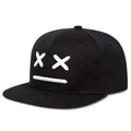 Cappellino snapback nero in cotone con motivo a espressione XX ricamato in bianco 3D - Taglia unica / Nero