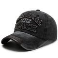 Distressed charcoal grey cotton baseball cap with embroidered ORIGINAL THE BLACK lettering - Washed Black (THE)