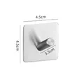 Silver 304 stainless steel self-adhesive wall hook with brushed metal finish - Square Slanted Hook [Brushed Silver]