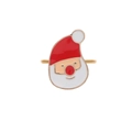 Golden Christmas Santa Claus napkin ring with red and white enamel details on white background - Santa Claus Head Style (Z1001-7)