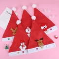 Cappelli di Natale per bambini in tessuto rosso con motivi Babbo Natale e renne - Adulto