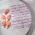 Autocollants 3D pour ongles papillon et nœud avec strass roses doux sur les ongles - Style Papillon Noeud Doux (CO-158)