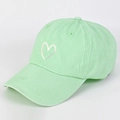 Classic mint green cotton baseball cap featuring a minimalist white heart embroidery - One Size (57-59cm) / Light Green