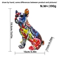 Colorful graffiti French Bulldog resin statue, size 19.5x15x11cm, artistic home decor - Graffiti Tilted Head French Bulldog