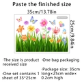 Detailed dimension guide for self-adhesive floral wall sticker with butterfly design - Floral Butterflies & Grass (MS2308)