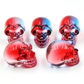 Crystal skull figurines set with vibrant red and blue gradient electroplated finish - No.1 (Red Blue Gradient)