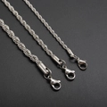 Silver stainless steel rope chain necklaces in three different thicknesses for men and women - 4mm*45cm / Silver