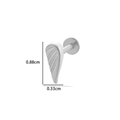 Titanium wing shaped cartilage stud with silver finish measuring 0.88cm by 0.33cm - 5# Feather Style (Silver)